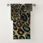 Leopard Faux Texture Marmer and gold Bad Handdoek (Insitu)