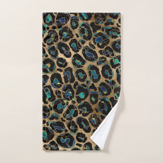 Leopard Faux Texture Marmer and gold Bad Handdoek (Handdoek)