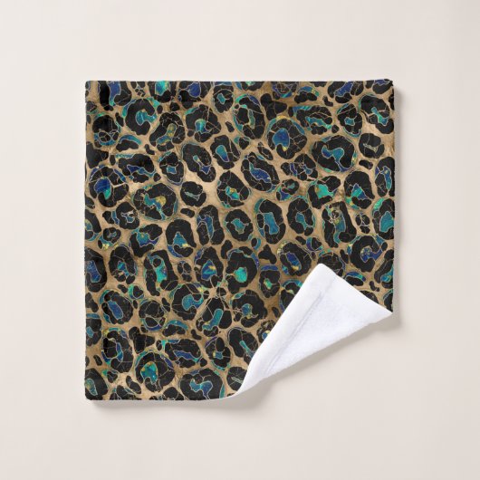 Leopard Faux Texture Marmer and gold Bad Handdoek (Wasdoekje)