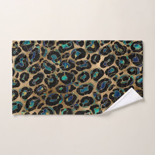 Leopard Faux Texture Marmer and gold Bad Handdoek (Handdoek)