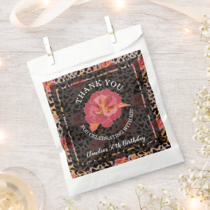Leopard Floral Birthday Bedankt Bedankzakje