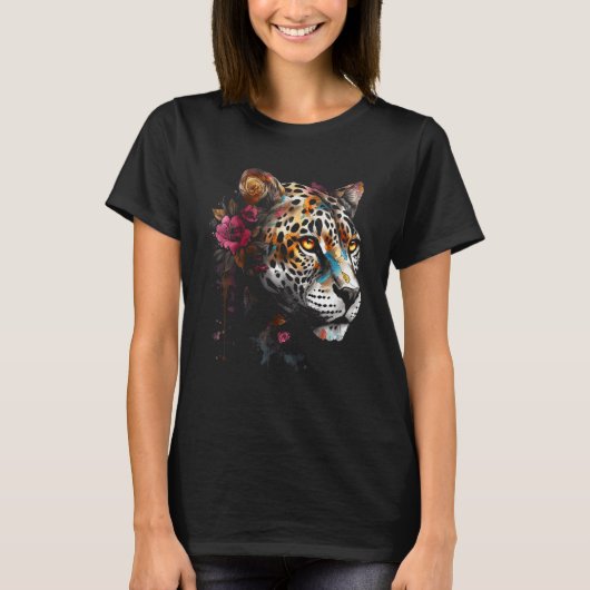 Leopard flower  animal leopard t-shirt (Voorkant)
