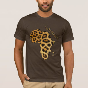 Leopard Fur-Effect Map van de AFRIKA-reeks T-shirt