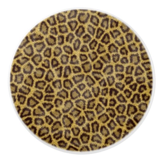 Leopard Fur Keramische Knop (Voorkant)