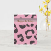 Leopard Fur Pattern Birthday Kaart (Gele Bloem)