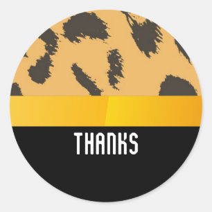 Leopard Fur Pattern Hartelijk dank Ronde Sticker