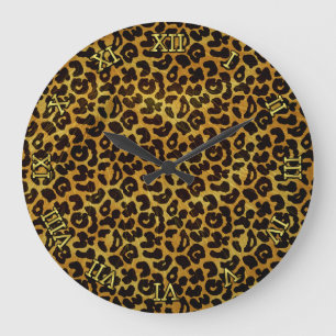 Leopard Fur Print Animal Patroon Grote Klok