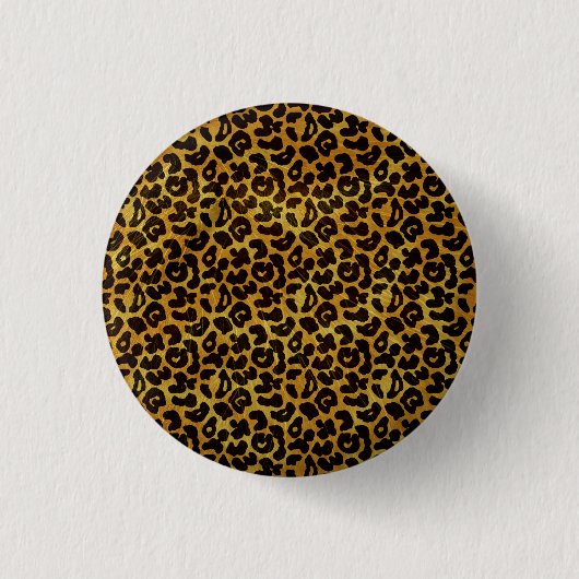 Leopard Fur Print Animal Patroon Ronde Button 3,2 Cm (Voorkant)