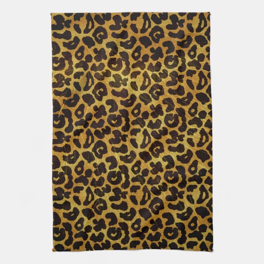 Leopard Fur Print Animal Patroon Theedoek (Verticaal)