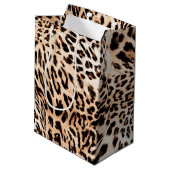 Leopard Fur Print Medium Cadeauzakje (Achterkant Gekanteld)