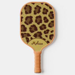 Leopard Fur-printer met persoonlijke voorkeur Pickleball Paddle