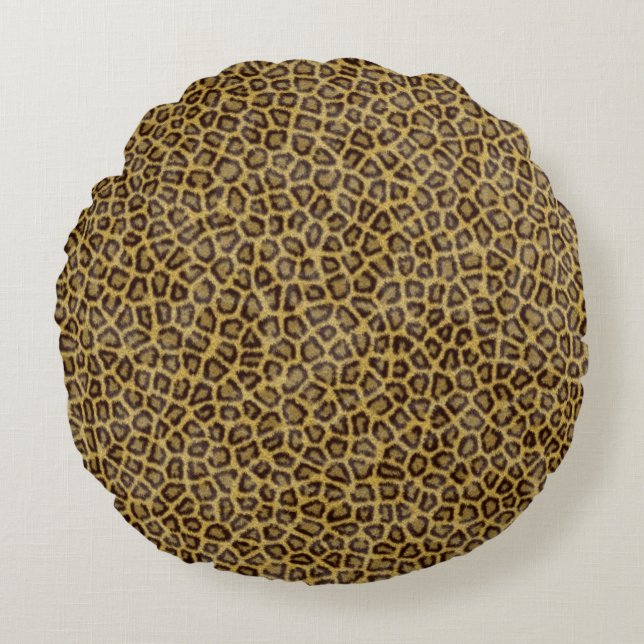 Leopard Fur Rond Kussen (Voorkant)