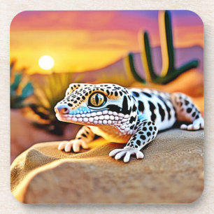 Leopard Gecko Desert Design Bier Onderzetter