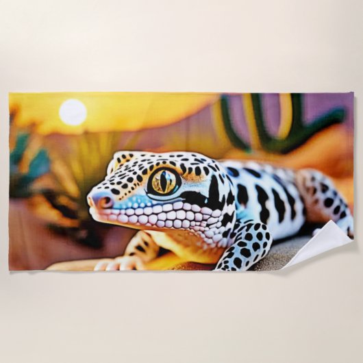 Leopard Gecko Desert Design Strandlaken (Voorkant)