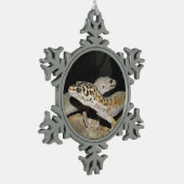 Leopard gecko design voor iedereen! tin sneeuwvlok ornament (Links)