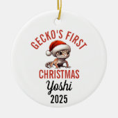 Leopard Gecko First Christmas 2025 Keramisch Ornament (Voorkant)