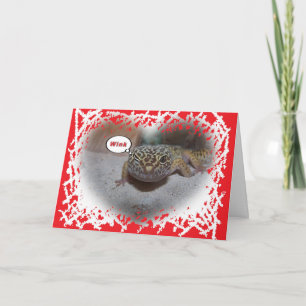 Leopard Gecko Hagedis Winking Valentijnse Kaart