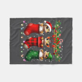 Leopard Gecko In Christmas Socks Lights Leopard Ge Fleece Deken (Voorkant (Horizontaal))