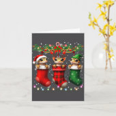 Leopard Gecko In Christmas Socks Lights Leopard Ge Kaart (Gele Bloem)