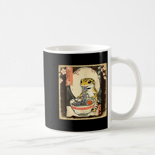 Leopard Gecko Lizard Ramen Crested Gecko Japanese Koffiemok (Rechts)