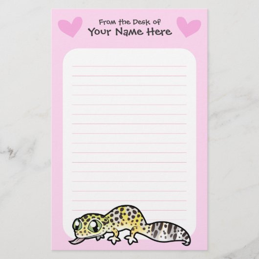 Leopard Gecko Love Briefpapier (Voorkant)