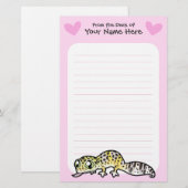 Leopard Gecko Love Briefpapier (Voorkant / Achterkant)