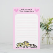 Leopard Gecko Love Briefpapier (Staand voorkant)