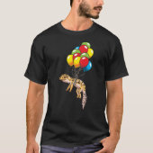 Leopard Gecko met ballonnen cadeau T-shirt (Voorkant)