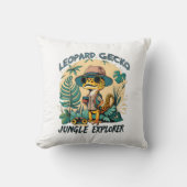 Leopard Gecko Oerwoud Explorer : Wild Adventure Kussen (Voorkant)