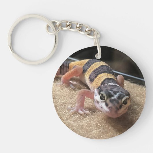 Leopard Gecko Sluiten Sleutelhanger (Voorkant)