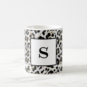 Leopard - gepersonaliseerd monogram, gespaard op d koffiemok