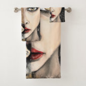 Leopard Girl Face Imaginaire Serviettes de bain Pe (En situation)