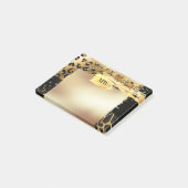 Leopard glazen goudglitter dierprintmonogram post-it® notes (Schuin)