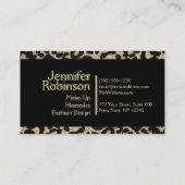 Leopard Glitter en Black Ribbon Visitekaartje (Achterkant)