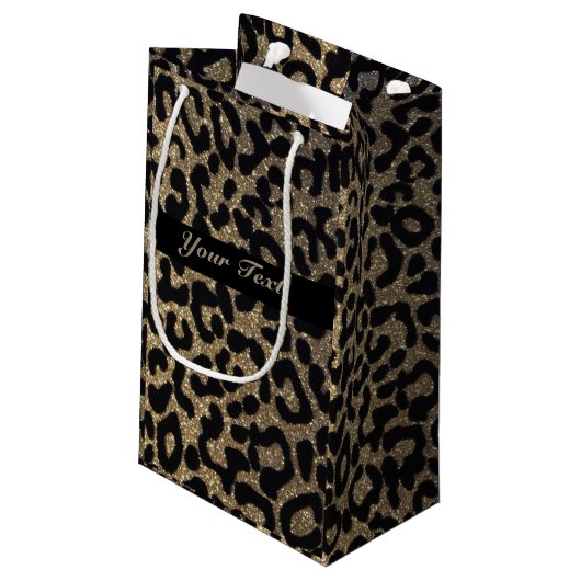 Leopard Glitter Print | Gift Bag Klein Cadeauzakje (Achterkant Gekanteld)