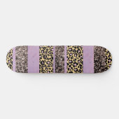 Leopard Glitter Stripes Glam 1 Skateboard (Horizontaal)