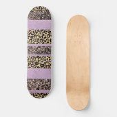 Leopard Glitter Stripes Glam 1 Skateboard (Voorkant)