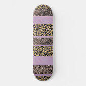 Leopard Glitter Stripes Glam 1 Skateboard (Voorkant)