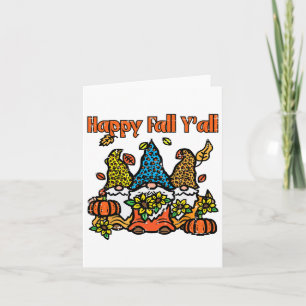 Leopard Gnomes Happy Herfst Yall Thanksgiving Mann Kaart