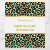 LEOPARD GOLD GREEN PERSONNALISÉ 2 ÉTIQUETTE À VIN (Étiquettes simples)