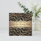 Leopard Gold Leopard 40e verjaardag uitnodiging (Staand voorkant)