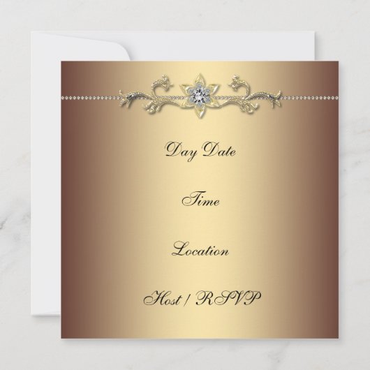 Leopard Gold Leopard Invitation 40e anniversaire (Dos)