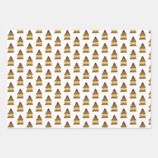 Leopard Golden Kerstmis Pattern Inpakpapier Vel (Voorkant)