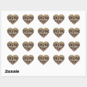 Leopard Goud Roze Glitter Hart Sticker (Vel)