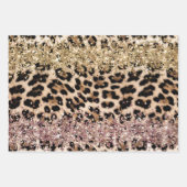 Leopard Goud Roze Glitter Inpakpapier Vel (Voorkant)