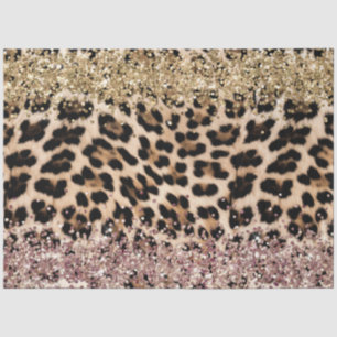 Leopard Goud Roze Glitter Tissuepapier