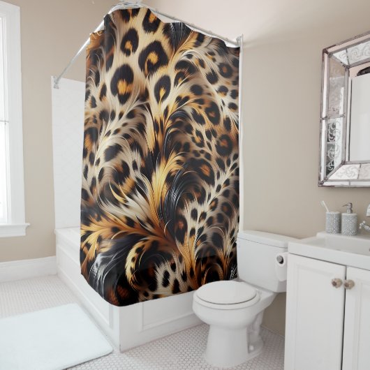 Leopard Grace: Wild Charm toevoegen aan het slapen Douchegordijn (In situ)