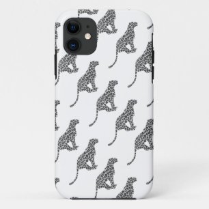 Leopard Gray en Light Grey Silhouette iPhone 11 Hoesje
