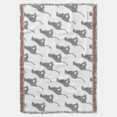 Leopard Gray en Light Grey Silhouette Deken (Voorkant Verticaal)
