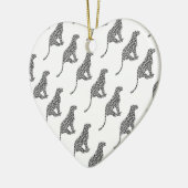 Leopard Gray en Light Grey Silhouette Keramisch Ornament (Links)